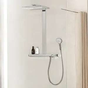 Душевая система с термостатом для душа Hansgrohe Rainmaker Select 460 3jet хром/белый 27106400 Душевая система с термостатом для душа Hansgrohe Rainmaker Select 460 3jet хром/белый 27106400, 3