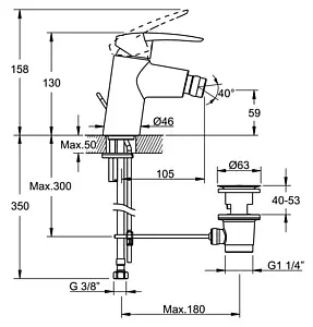 Смеситель для биде VitrA Dynamic S хром A40952EXP, 2
