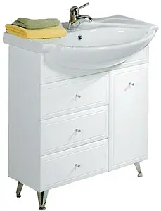 Тумба-умывальник напольная Aquaton Эмили M 80 белый 1A0564K0EM010 Тумба-умывальник напольная Aquaton Эмили M 80 белый 1A0564K0EM010, 1