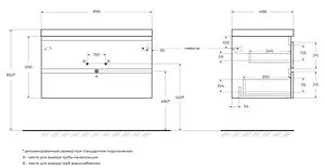 Тумба-умывальник подвесная Cezares Molveno 90 Beton MOLVENO-90-2C-SO-BET+CZR-900/480-LV-MR-ECO Тумба-умывальник подвесная Cezares Molveno 90 Beton MOLVENO-90-2C-SO-BET+CZR-900/480-LV-MR-ECO, 2