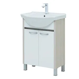 Тумба-умывальник напольная Aquanet Донна 60 белый/белый дуб 00273996+00170121 Тумба-умывальник напольная Aquanet Донна 60 белый/белый дуб 00273996+00170121, 4