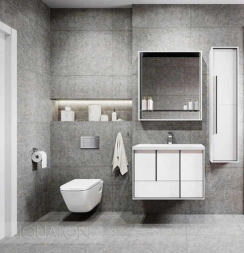 Тумба под умывальник подвесная Aquaton Ривьера 80 белый матовый 1A239001RVX20