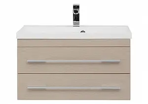 Тумба-умывальник подвесная Aquanet Нота 75 светлый дуб 00171489+00204118, 5