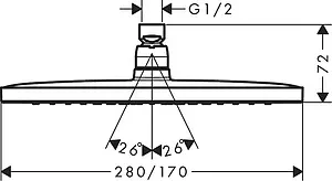 Лейка верхнего душа Hansgrohe Croma E 280 1jet EcoSmart хром 26258000 Лейка верхнего душа Hansgrohe Croma E 280 1jet EcoSmart хром 26258000, 2