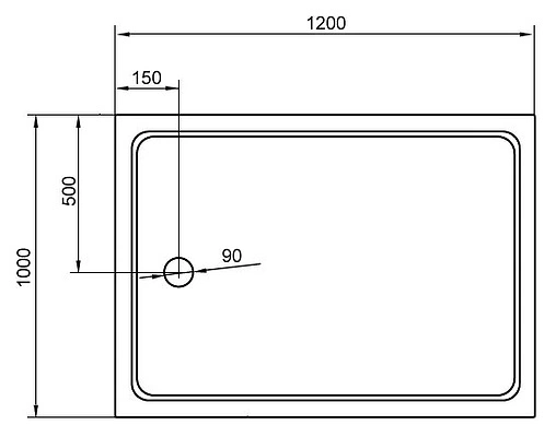 Поддон для душа Cezares Tray TRAY-A-AH-120/100-15-W