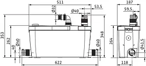Канализационная насосная установка Wilo HiDrainlift 3-37 4191680 Канализационная насосная установка Wilo HiDrainlift 3-37 4191680, 2
