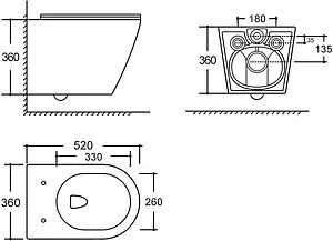 Унитаз подвесной безободковый Logan L6W Tornado белый 00331866 Унитаз подвесной безободковый Logan L6W Tornado белый 00331866, 2