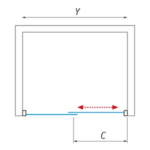 Дверь в нишу 1800мм прозрачное/матовое стекло Roltechnik Lega Line LLD2/1800 556-1800000-00-21, 3