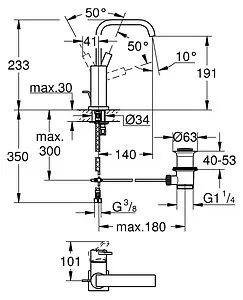 Смеситель для раковины Grohe Allure хром 32146000 Смеситель для раковины Grohe Allure хром 32146000, 2