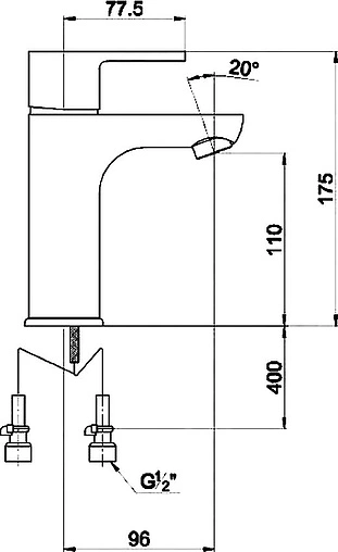 Смеситель для раковины Timo Supra хром 1411F