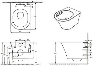 Унитаз подвесной безободковый Aquanet Zvezda Rimless белый ZV-3 Унитаз подвесной безободковый Aquanet Zvezda Rimless белый ZV-3, 2