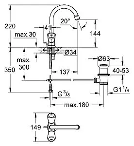Смеситель для раковины Grohe Costa S хром 21257001 Смеситель для раковины Grohe Costa S хром 21257001, 2