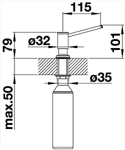 Дозатор Blanco Livia хром 521291 Дозатор Blanco Livia хром 521291, 2
