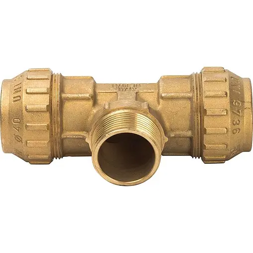 Тройник компрессионный переходной 63мм x 2"н x 63мм Tiemme 3400090