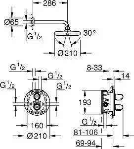 Душевая система с термостатом для душа Grohe Grohtherm 1000 хром 34582001 Душевая система с термостатом для душа Grohe Grohtherm 1000 хром 34582001, 2