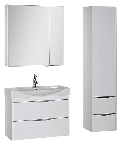 Шкаф-зеркало Aquanet Франка 85 L белый 00183045