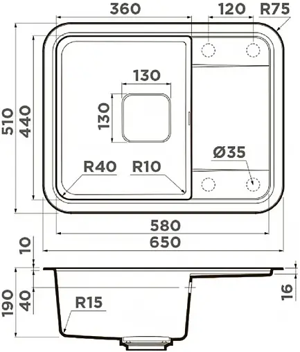 Мойка кухонная Omoikiri Tasogare 65-DC темный шоколад 4993489