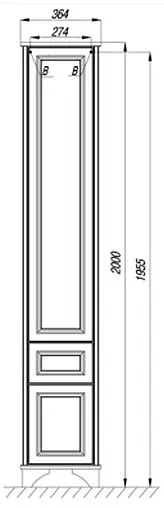 Шкаф-пенал напольный Aquaton Идель 35 L дуб шоколадный 1A198003IDM8L