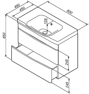 Тумба-умывальник подвесная Am.Pm Like 80 белый M80FHX0802WG+M80WCC0802WG Тумба-умывальник подвесная Am.Pm Like 80 белый M80FHX0802WG+M80WCC0802WG, 2