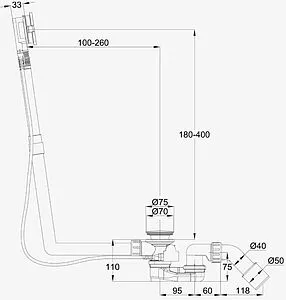 Слив-перелив для ванны Bette Multiplex M5 хром B600-901 Слив-перелив для ванны Bette Multiplex M5 хром B600-901, 3