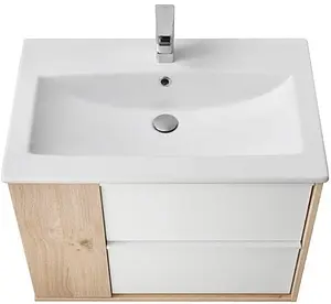 Тумба-умывальник подвесная Aquaton Бостон 70 дуб эврика/белый 1A2526K1BN010, 3