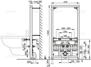 Инсталляция для биде AlcaPlast A105/1000 Инсталляция для биде AlcaPlast A105/1000, 2