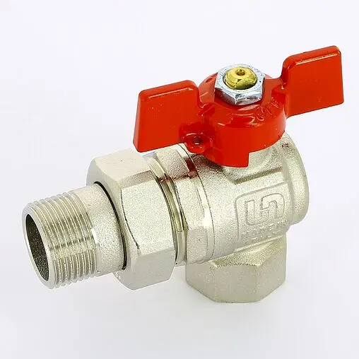 Кран шаровый с американкой угловой ¾"в x ¾"н Uni-fitt 133T3000 Кран шаровый с американкой угловой ¾"в x ¾"н Uni-fitt 133T3000