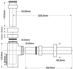 Сифон бутылочный для раковины Mc Alpine хром CA32SQEU-CB, 2