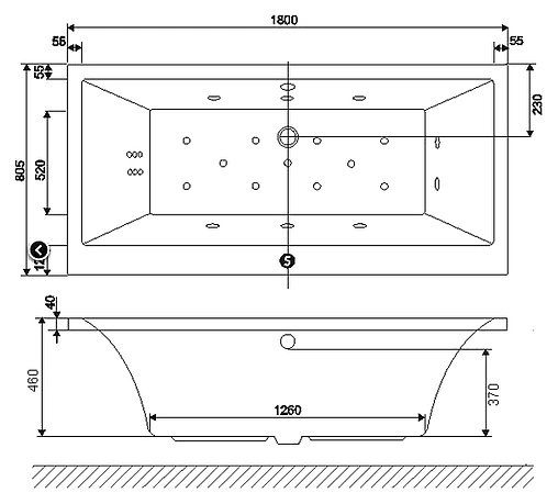 Ванна акриловая Excellent Pryzmat Lux 180x80 WAEX.PRL18WH
