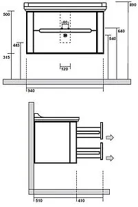 Тумба-умывальник Kerasan Waldorf 100 noce (орех) 925546+4142K1bi/cr*3 Тумба-умывальник Kerasan Waldorf 100 noce (орех) 925546+4142K1bi/cr*3, 2