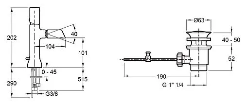 Смеситель для биде Jacob Delafon Toobi хром E8961-CP Смеситель для биде Jacob Delafon Toobi хром E8961-CP