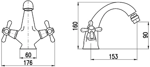 Смеситель для биде Rav Slezak Morava retro золото MK143.5KZ Смеситель для биде Rav Slezak Morava retro золото MK143.5KZ
