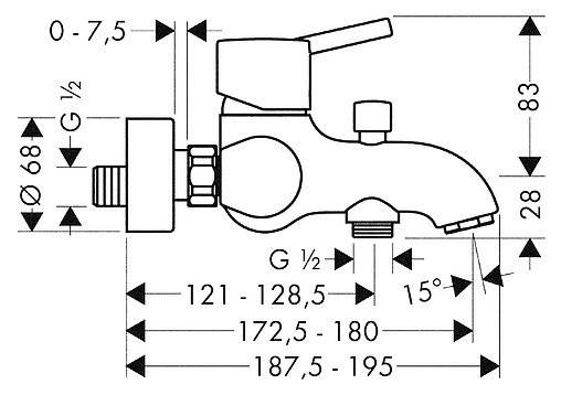 Смеситель для ванны Hansgrohe Talis S хром 32420000