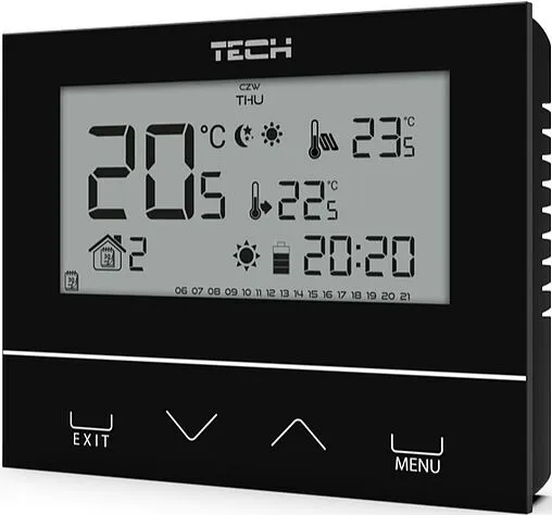 Беспроводной комнатный двухпозиционный регулятор котла TECH ST-292 v2 черный WG.11.0427