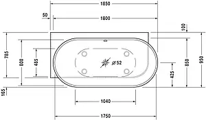 Ванна из искусственного камня Duravit Luv 185x95 белый 700431000000000, 2