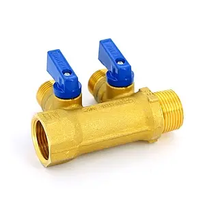 Коллектор запорный проходной 2 отвода ¾"в/н x ½"к Tiemme NINO 1820002 Коллектор запорный проходной 2 отвода ¾"в/н x ½"к Tiemme NINO 1820002, 3