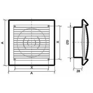 Решетка вентиляционная ЭРА 1717 РС12,5Ф, 2