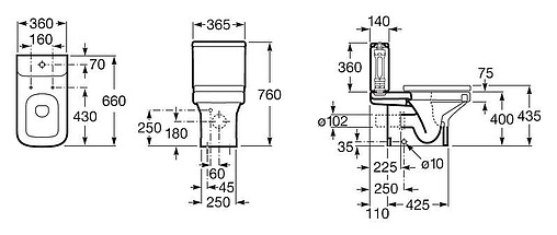 Чаша унитаза Roca Dama-N белый 342787000