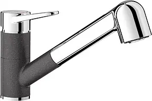 Смеситель для кухни с выдвижным изливом Blanco Blancowega-S II антрацит/хром 526420 Смеситель для кухни с выдвижным изливом Blanco Blancowega-S II антрацит/хром 526420, 1