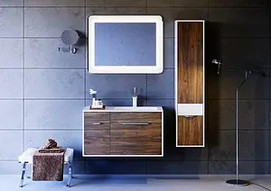 Тумба-умывальник подвесная Aqwella Malaga 100 крафт тёмный/белый Mal.01.09/R/CD+Mal.09.04.D-R Тумба-умывальник подвесная Aqwella Malaga 100 крафт тёмный/белый Mal.01.09/R/CD+Mal.09.04.D-R, 3