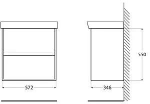 Тумба-умывальник подвесная BelBagno NEON 60 Rovere Scuro NEON-600-2C-SO-RS+19060, 2