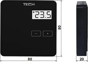 Проводной комнатный терморегулятор TECH ST-R-10b черный WG.11.0517, 2