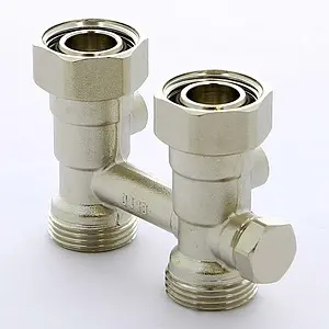 Узел нижнего подключения радиатора с байпасом прямой ¾&quot;ек x ¾&quot;ек Tiemme 3390007, 2