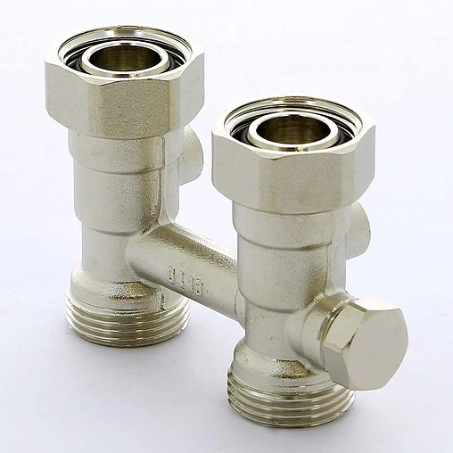 Узел нижнего подключения радиатора с байпасом прямой ¾&quot;ек x ¾&quot;ек Tiemme 3390007