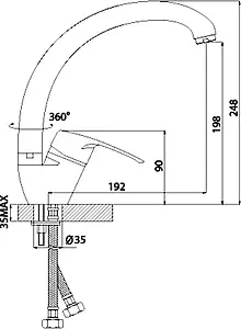 Смеситель для кухни Rossinka хром F40-23 Смеситель для кухни Rossinka хром F40-23, 2
