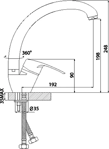 Смеситель для кухни Rossinka хром F40-23