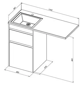 Тумба-умывальник напольная Aquanet Токио 110 R дуб веллингтон 00333647+00235498, 2