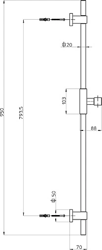 Душевая стойка Bossini Cube хром D91001.030