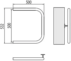 Полотенцесушитель водяной Terminus П-образный AISI 1" БШ 500х500 полированная сталь 4620768881596 Полотенцесушитель водяной Terminus П-образный AISI 1" БШ 500х500 полированная сталь 4620768881596, 2
