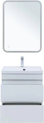 Тумба-умывальник подвесная Aquanet Нота New 58 белый глянец 00335417+00281220